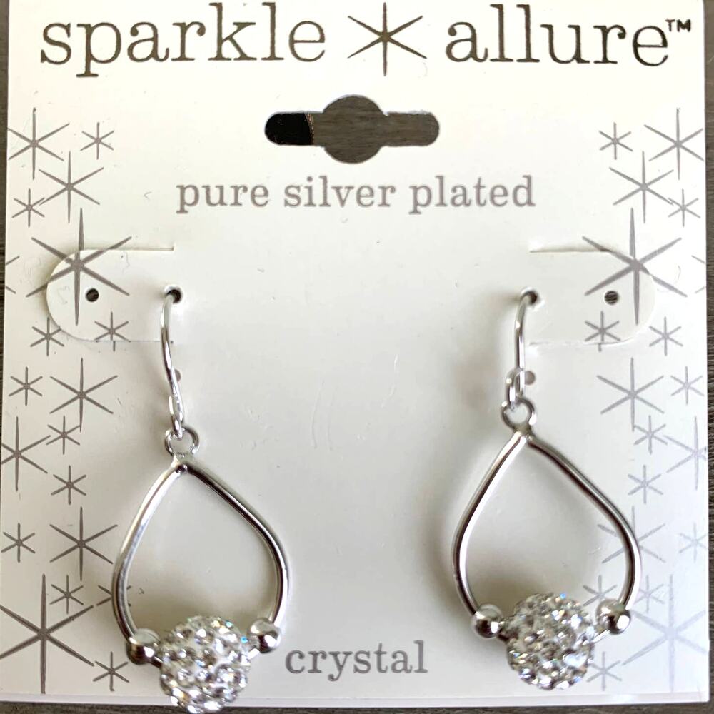 Sparkle Allure Crystal drop earrings NEW silver date night prom wedding